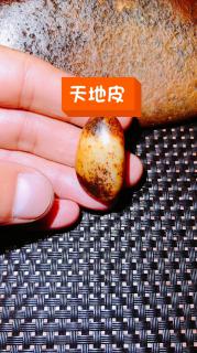 黑皮红皮天地皮和田玉籽料,顶部黑色红色像极了"一念之间"魔于佛,背侧